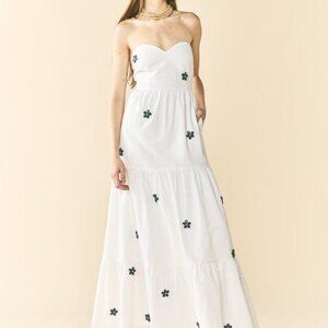 Days Gown - White With Painted Beads